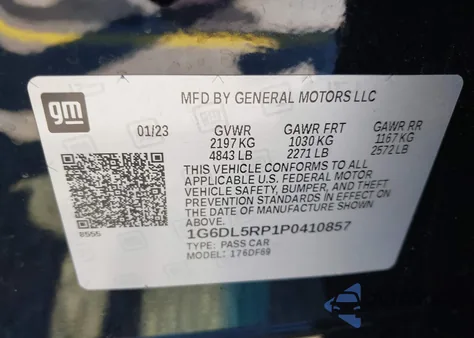 2023 Cadillac Ct4-V V-Series Blackwing from USA, damaged, VIN 1G6DL5RP1P0410857